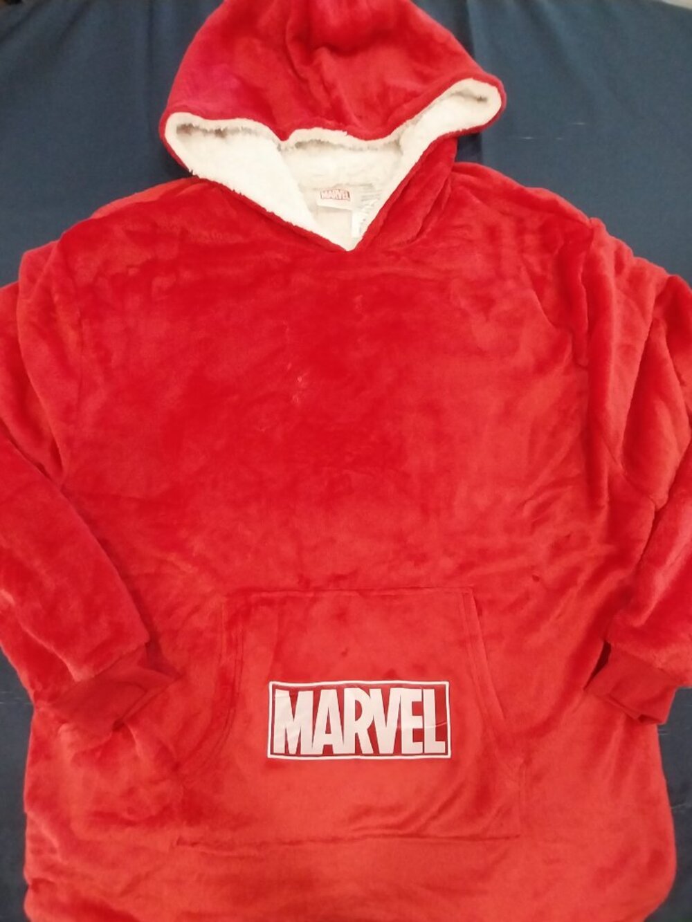 Marvel Red Plush Sherpa-Lined Hoodie Pullover
